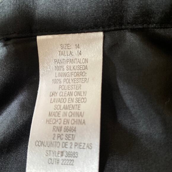 Vintage silk crop pants with embroidered safari animals size 14 - Picture 8 of 8